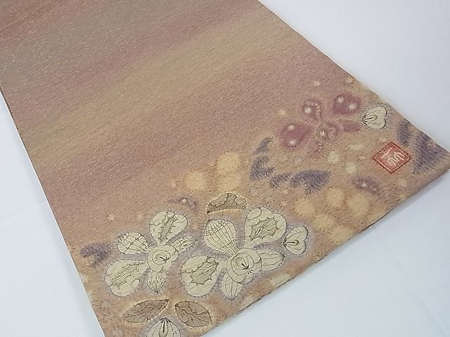 平和屋本店■最高級　初代　久保田一竹　幻の辻が花　太鼓柄袋帯　金通し地　逸品　DZAA0757kh4 - 平和屋