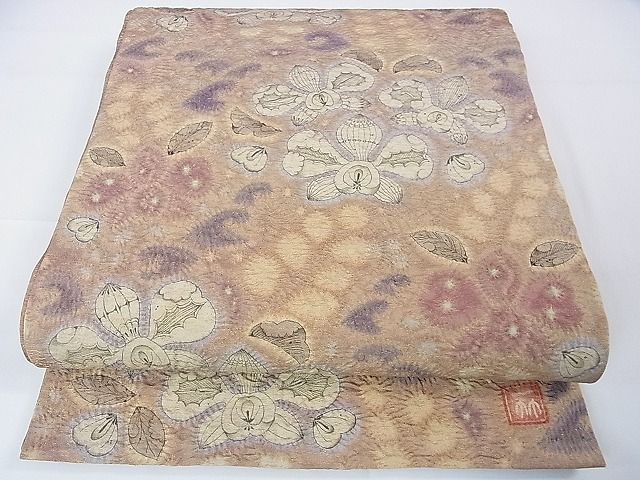 平和屋本店■最高級　初代　久保田一竹　幻の辻が花　太鼓柄袋帯　金通し地　逸品　DZAA0757kh4 - 平和屋