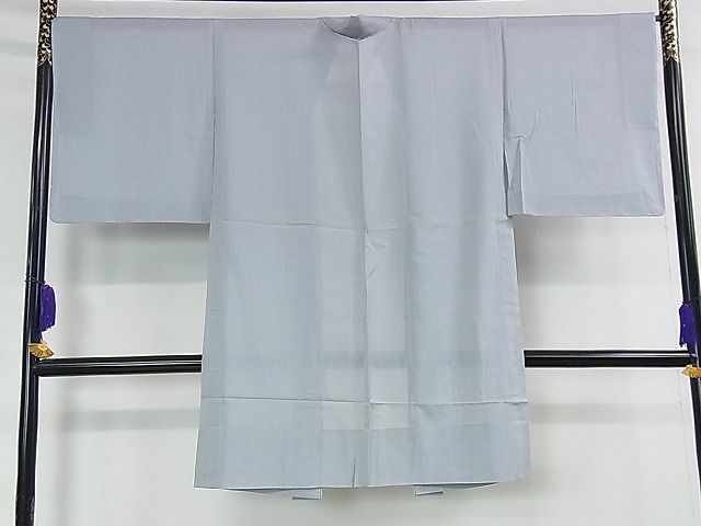 平和屋本店■極上　長羽織　スリーシーズン　春夏秋　塵除け　紗　縞　秘色色×水色　逸品　未使用　DZAA0814kh4 - 平和屋