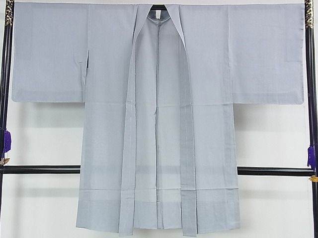 平和屋本店■極上　長羽織　スリーシーズン　春夏秋　塵除け　紗　縞　秘色色×水色　逸品　未使用　DZAA0814kh4 - 平和屋