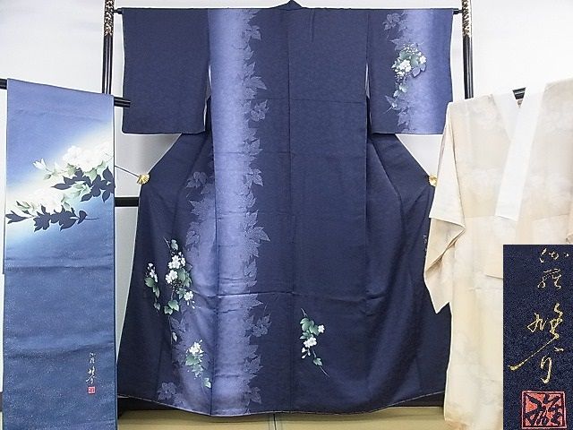 平和屋本店■極上 京の匠日展作家 丹下雄介 訪問着・長襦袢(無双仕立て)・袋帯セット 暈し染め 金彩 やまと誂製 逸品 未使用 DZAA0949kh4 - 平和屋