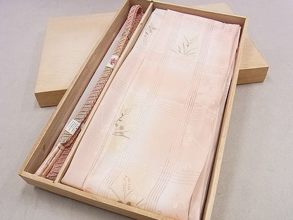 平和屋本店■夏物　和装小物　帯締め・帯揚げセット　縦絽　格子草花文　くみひも　逸品　未使用　DZAA10181kh4 - 平和屋