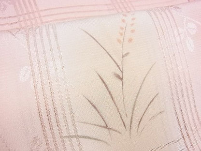 平和屋本店■夏物　和装小物　帯締め・帯揚げセット　縦絽　格子草花文　くみひも　逸品　未使用　DZAA10181kh4 - 平和屋