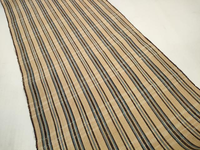 平和屋本店□超希少 国指定無形文化財 丹波布 反物 着尺 縞
