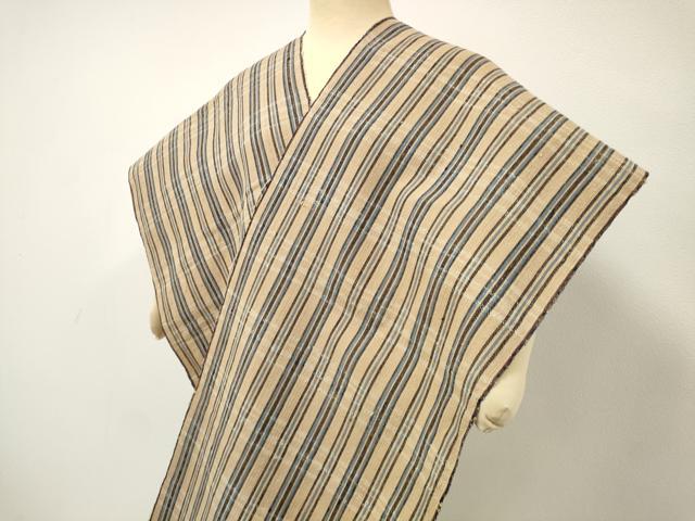 平和屋本店□超希少 国指定無形文化財 丹波布 反物 着尺 縞