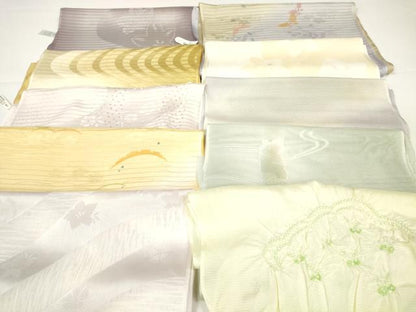 平和屋本店■夏物　和装小物　帯揚げ10枚　絽　紗　絞り　雪芝地紋　流水地紋　桔梗紋紗　舞蝶花文など　逸品　未使用　DZAA10328kh5