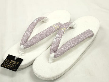 平和屋本店■和装小物　亜麻草履　スリーシーズン　春夏秋　萩文　麻　逸品　未使用　DZAA10336kh5