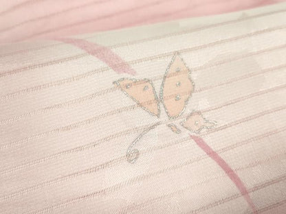 平和屋本店■夏物　和装小物　帯締め・帯揚げセット　絽　舞蝶文　暈し染め　くみひも　逸品　未使用　DZAA10364kh5