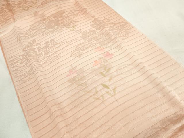 平和屋本店■夏物　和装小物　帯締め・帯揚げセット　絽　桔梗　暈し染め　くみひも　逸品　未使用　DZAA10367kh5