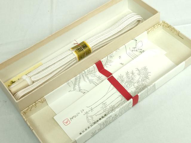 平和屋本店●極上 有職組紐道明 帯締め 冠組 宮内庁御用 国立博物館御用 東京芸術大学御用 白色 逸品 未使用 DZAA10379kh5