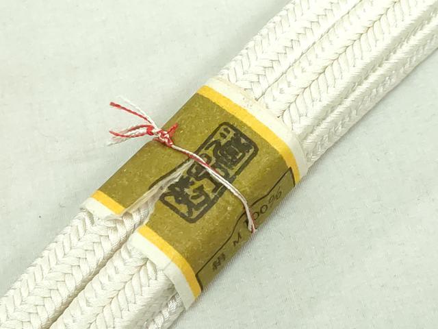 平和屋本店●極上 有職組紐道明 帯締め 冠組 宮内庁御用 国立博物館御用 東京芸術大学御用 白色 逸品 未使用 DZAA10379kh5