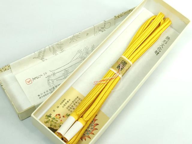 平和屋本店●極上 有職組紐道明 帯締め 冠組 黄金色 宮内庁御用 国立博物館御用 東京芸術大学御用 逸品 未使用 DZAA10748kh5