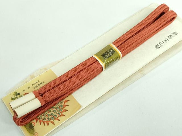 平和屋本店■極上　有職組紐道明　帯締め　冠組　深支子　宮内庁御用　国立博物館御用　東京芸術大学御用　逸品　未使用　DZAA10751kh5
