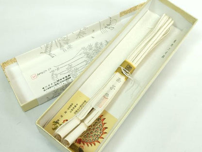 平和屋本店●極上 有職組紐道明 帯締め 冠組 玉子色 宮内庁御用 国立博物館御用 東京芸術大学御用 逸品 未使用 DZAA10752kh5