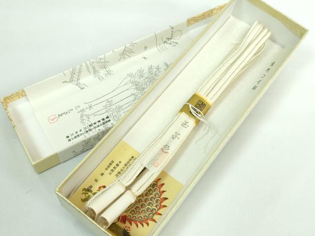 平和屋本店●極上 有職組紐道明 帯締め 冠組 玉子色 宮内庁御用 国立博物館御用 東京芸術大学御用 逸品 未使用 DZAA10752kh5