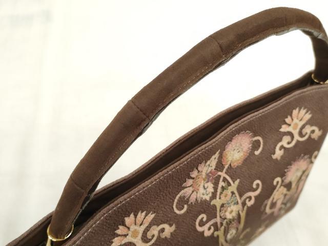 平和屋本店●岡重謹製　OKAJIMA　和装小物　和装バッグ　ハンドバッグ　手提げ　更紗花文　保存袋付き　逸品　未使用　DZAA10818kh5