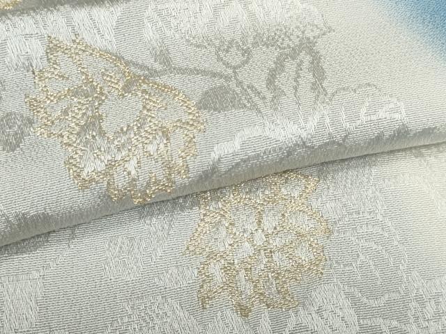 平和屋本店■和装小物　帯締め・帯揚げセット　丹後ちりめん　更紗花文　くみひも　金糸　逸品　未使用　DZAA10821kh5