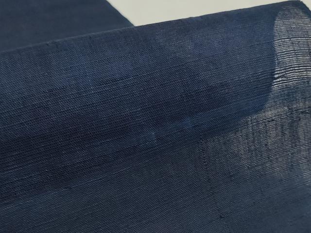 平和屋本店＊希少 夏物 人間国宝 千葉あやの 重要無形文化財指定 正藍染 色無地 反物 着尺 紺色 麻 逸品 未使用 DZAA10825kh5