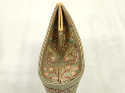 平和屋本店●岡重謹製　OKAJIMA　和装小物　和装バッグ　ハンドバッグ　更紗花文　ラインストーン　箱付き　逸品　DZAA10843kh5