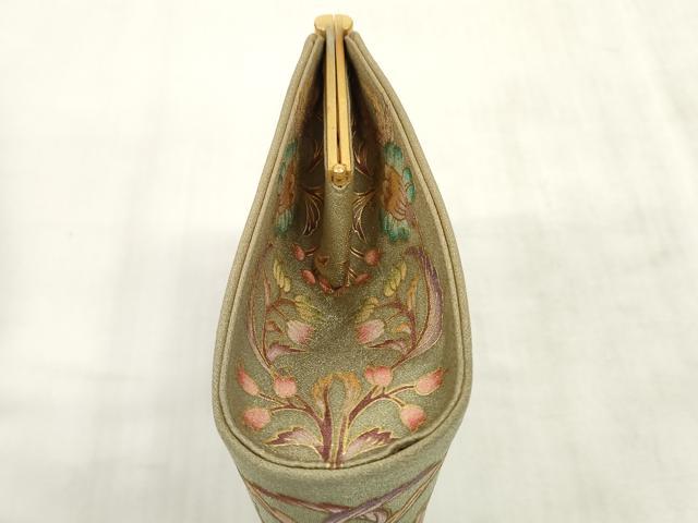 平和屋本店●岡重謹製　OKAJIMA　和装小物　和装バッグ　ハンドバッグ　更紗花文　ラインストーン　箱付き　逸品　DZAA10843kh5