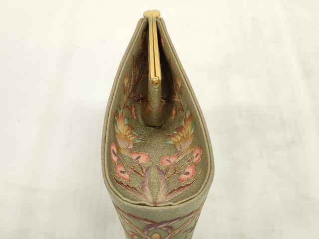 平和屋本店●岡重謹製　OKAJIMA　和装小物　和装バッグ　ハンドバッグ　更紗花文　ラインストーン　箱付き　逸品　DZAA10843kh5