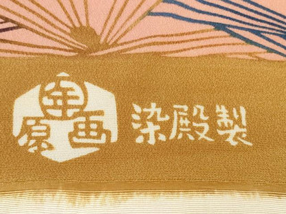 平和屋本店■極上　型絵染の人間国宝　稲垣稔次郎　羽織・コート　反物　羽尺　松葉重ね　逸品　未使用　DZAA10871kh5