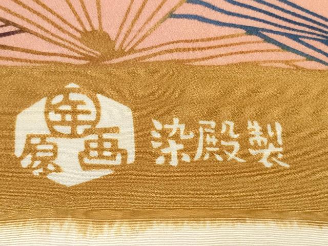 平和屋本店■極上　型絵染の人間国宝　稲垣稔次郎　羽織・コート　反物　羽尺　松葉重ね　逸品　未使用　DZAA10871kh5