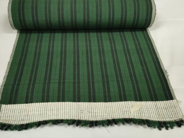 平和屋本店●極上 本場結城紬 重要無形文化財 反物 着尺 縞 逸品 未使用 DZAA10967kh5