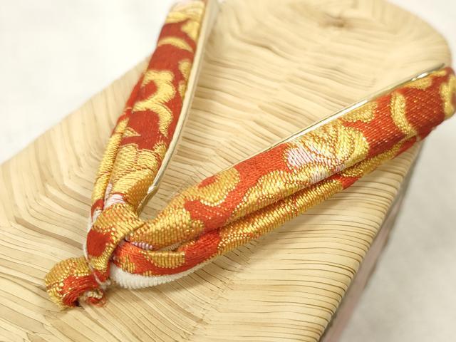 平和屋本店●和装小物 ぽっくり下駄 こっぽり・おこぼ下駄 畳表 金蒔絵 飛鶴松文 逸品 DZAA10976kh5
