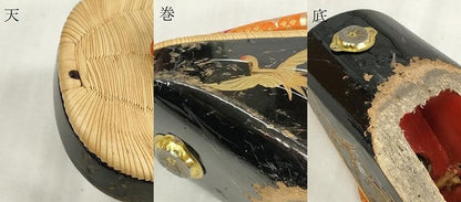 平和屋本店■和装小物　ぽっくり下駄　こっぽり・おこぼ下駄　畳表　金蒔絵　群れ鶴　逸品　DZAA10977kh5