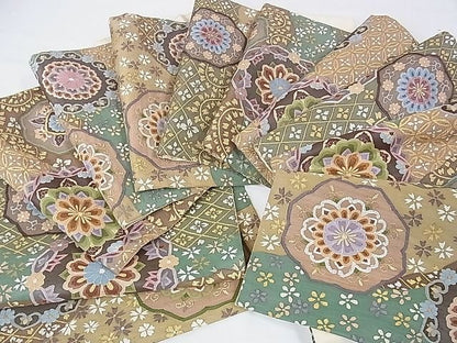 平和屋本店■極上　明綴れ　全通柄袋帯　正倉院花文　金糸　逸品　DZAA1097kh4 - 平和屋