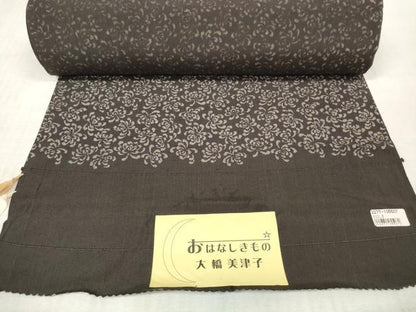 平和屋本店●小紋 反物 着尺 紬ちりめん 菊乱舞 逸品 未使用 DZAA11085kh5