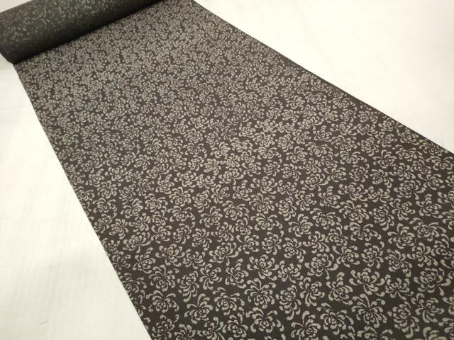 平和屋本店●小紋 反物 着尺 紬ちりめん 菊乱舞 逸品 未使用 DZAA11085kh5