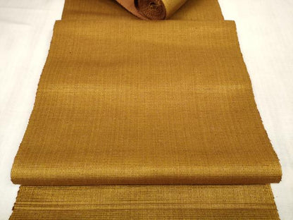 平和屋本店●極上 本場黄八丈 名古屋帯 帯反物 逸品 未使用 DZAA11097kh5