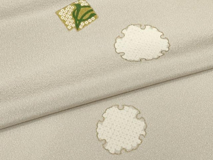平和屋本店●小紋 反物 着尺 雪輪舞色紙文 逸品 未使用 DZAA11105kh5