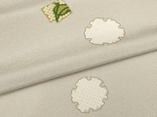 平和屋本店●小紋 反物 着尺 雪輪舞色紙文 逸品 未使用 DZAA11105kh5