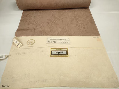 平和屋本店●極上 皇室献上作家 北出与三郎 無地絵羽訪問着 反物 着尺 樹林地紋 宗伝唐茶色 八掛付き 逸品 未使用 DZAA11111kh5
