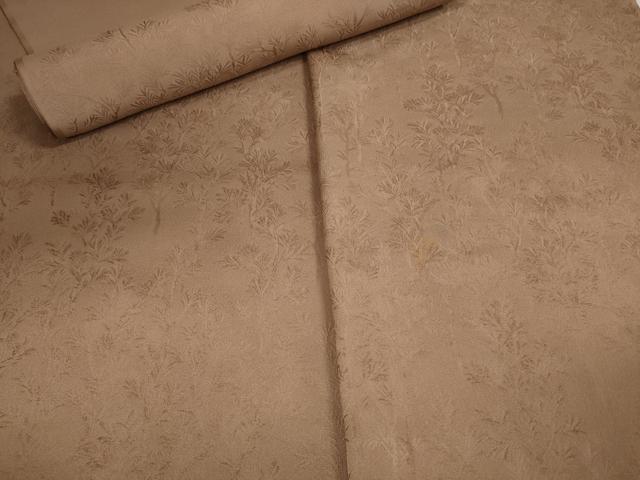 平和屋本店●極上 皇室献上作家 北出与三郎 無地絵羽訪問着 反物 着尺 樹林地紋 宗伝唐茶色 八掛付き 逸品 未使用 DZAA11111kh5