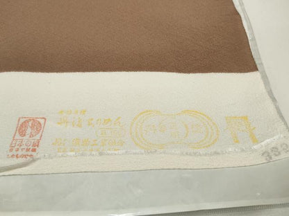 平和屋本店●極上 江戸小紋 反物 着尺 万筋 煎茶色×黒 やまと誂製 逸品 未使用 DZAA11129kh5