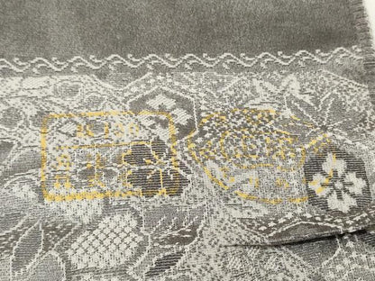 平和屋本店●極上 お召 反物 着尺 天目織 草花 逸品 未使用 DZAA11137kh5