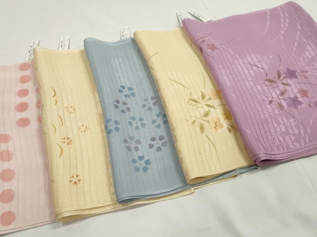 平和屋本店■夏物　和装小物　帯揚げ5枚　正絹　逸品　未使用　DZAA11141kh5　