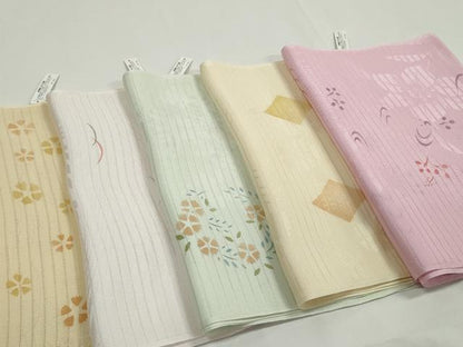 平和屋本店■夏物　和装小物　帯揚げ5枚　正絹　逸品　未使用　DZAA11143kh5　