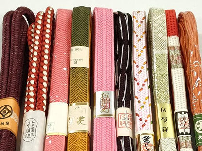 平和屋本店■和装小物　帯締め10本　佐賀錦　笹浪組　金銀糸　松坂屋・大丸扱い　逸品　未使用　DZAA11158kh5