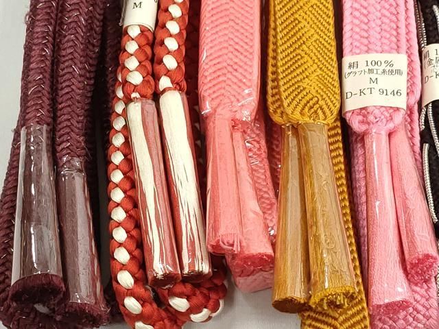 平和屋本店■和装小物　帯締め10本　佐賀錦　笹浪組　金銀糸　松坂屋・大丸扱い　逸品　未使用　DZAA11158kh5