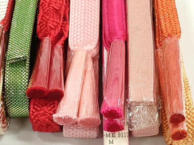 平和屋本店■和装小物　帯締め10本　佐賀錦　草木染　高麗組　くみひも　金糸　めいくやまと　鈴乃屋扱い　逸品　未使用　DZAA11160kh5