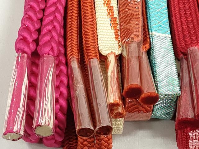 平和屋本店■和装小物　帯締め10本　西陣　佐賀錦　くみひも　手ぐみひも　金糸　逸品　未使用　DZAA11161kh5