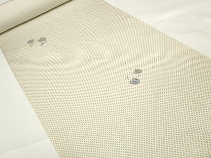 平和屋本店■小紋　反物　着尺　絹ちりめん　葵　逸品　未使用　DZAA11171kh5