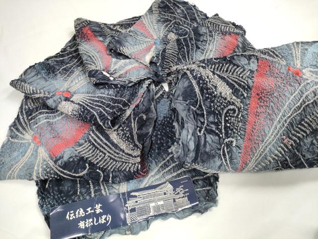 平和屋本店∴極上 夏物 浴衣 有松鳴海絞り 反物 着尺 湯のし前 花繋ぎ 綿 逸品 未使用 DZAA11187kh5