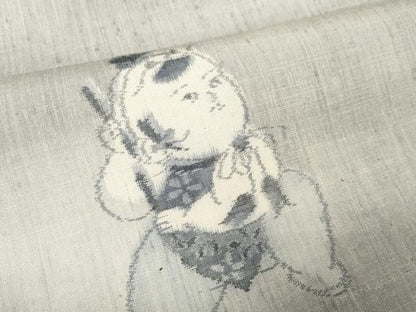 平和屋本店●極上　結城紬　奥順　はたおり娘　反物　着尺　唐子　証紙付き　逸品　未使用　DZAA11195kh5
