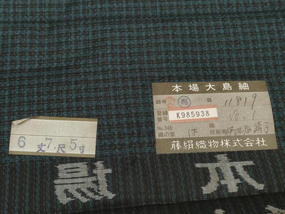 平和屋本店■希少 男性 都喜ヱ門 本場大島紬 反物 アンサンブル 西郷絣 泥染 藤絹織物謹製 証紙付き 逸品 未使用 DZAA11200kh5